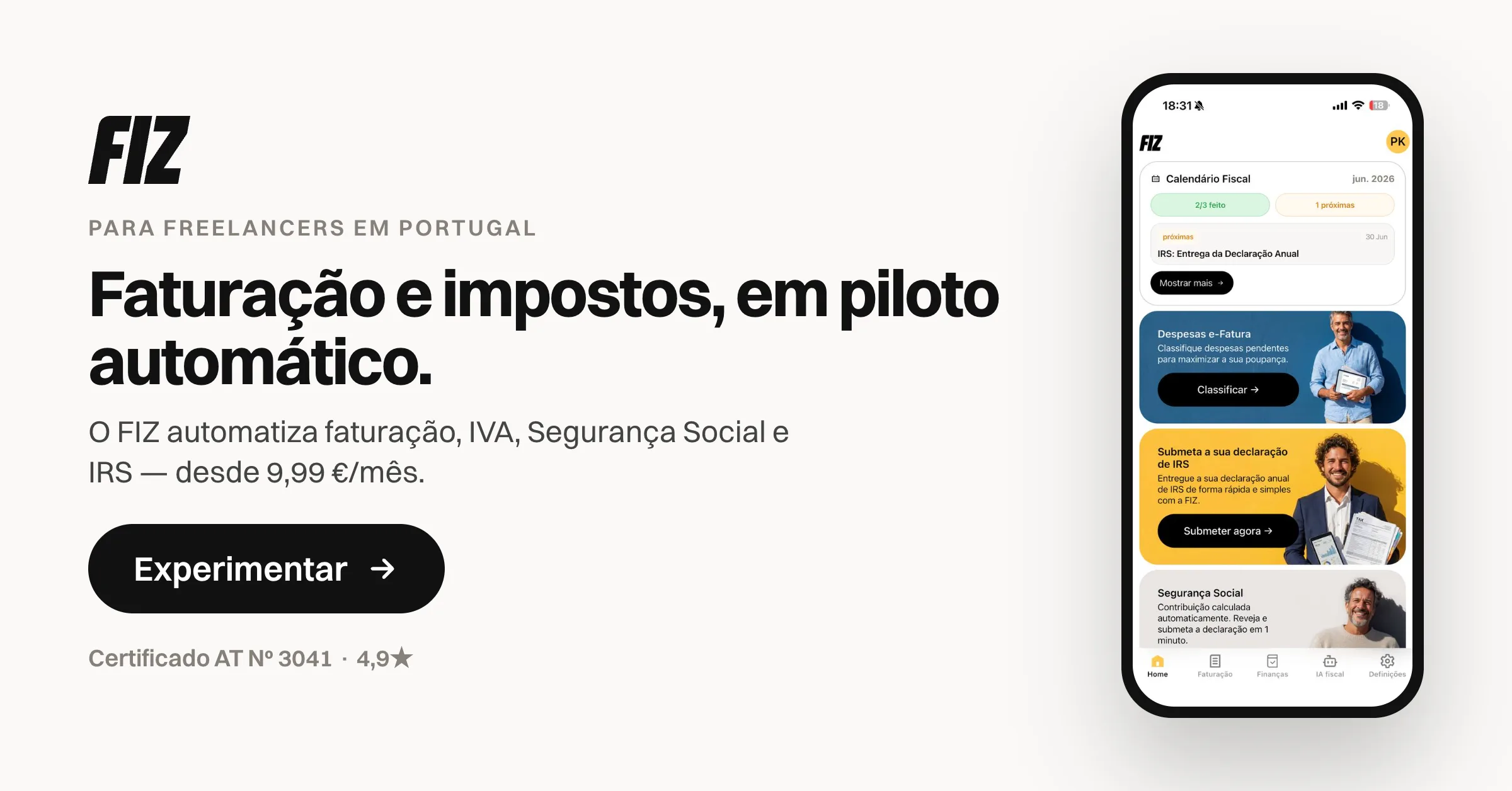 FIZ — faturação e impostos em piloto automático, para freelancers em Portugal